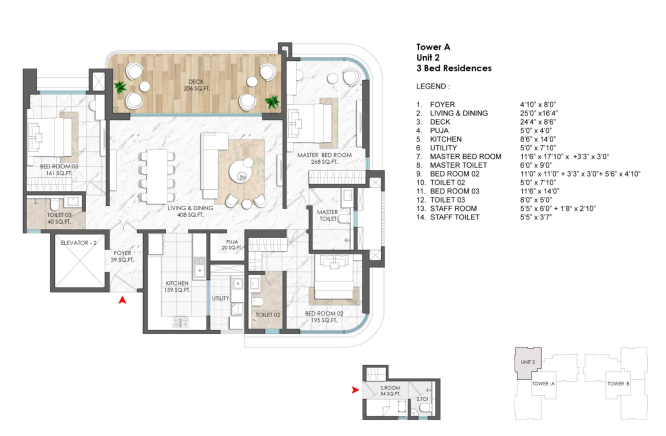 2 BHK Floor Plan